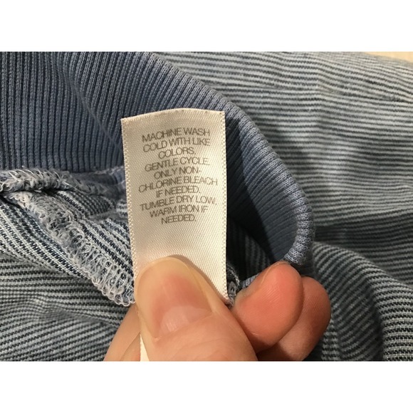 J. Jill Love Linen Cropped Wide Leg Pants Blue Stripe Women's LP Coastal Grandma - Picture 5 of 6